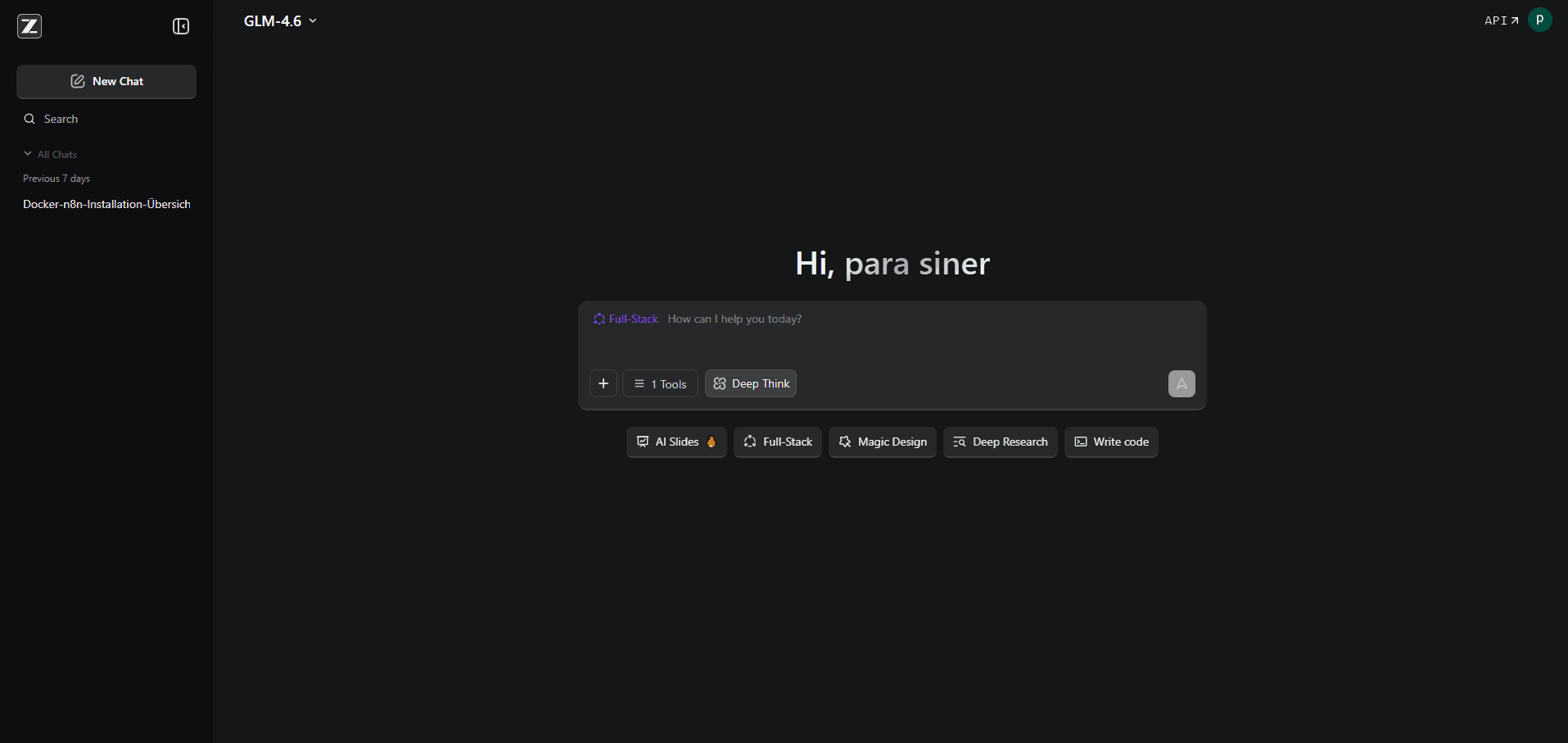 Z.ai Fullstack Web Interface